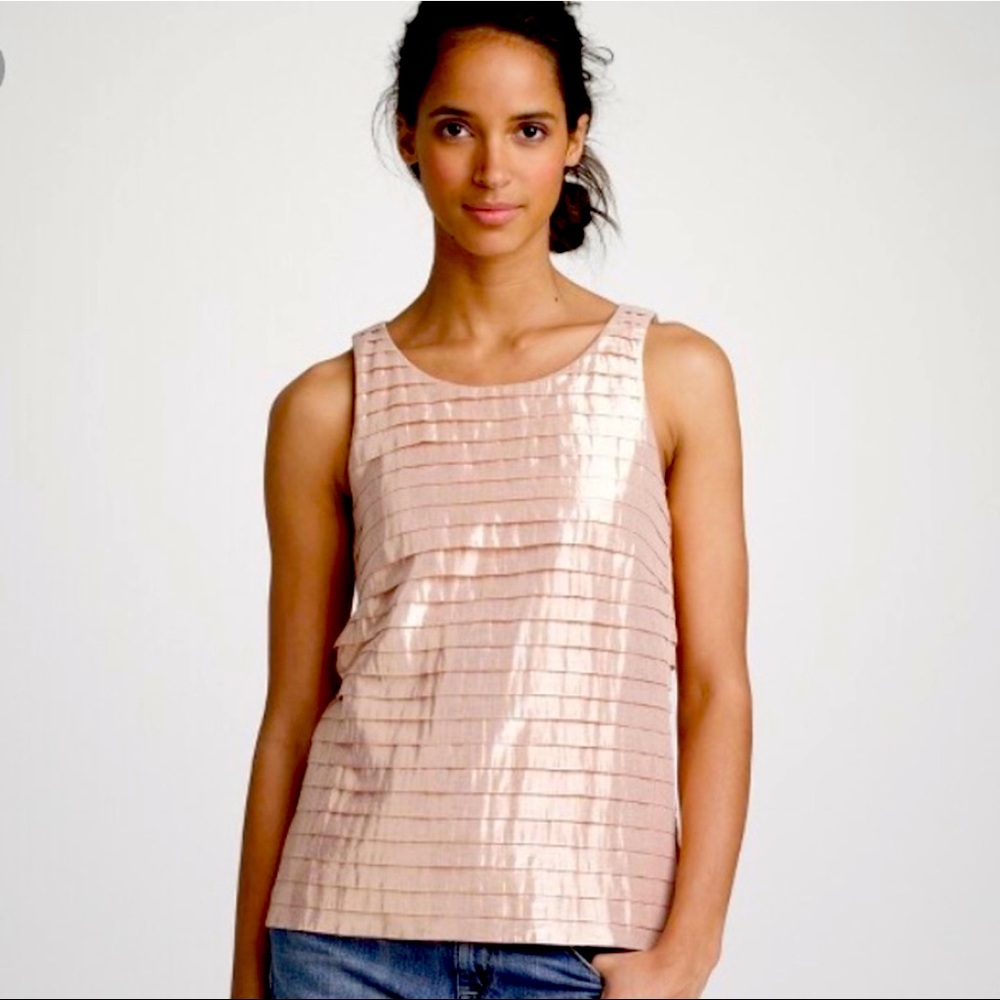 J. Crew Rose Gold Tiered Strati Tank Size 0 / XS